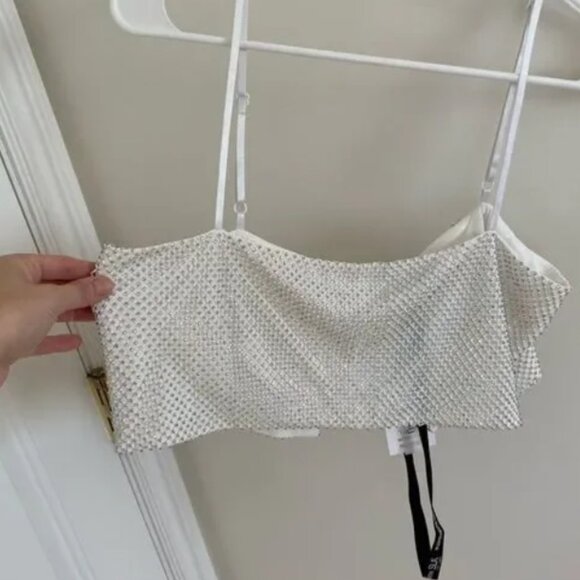 SLA The Label White Lia Diamante Top Party Cocktail Event Medium - Picture 4 of 4